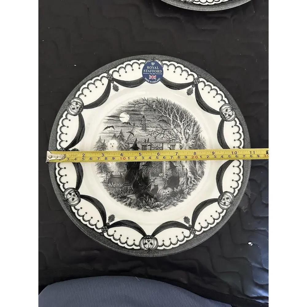 1 Royal Stafford Halloween Spookyville Witches Coven 11” Dinner Plates New Tag